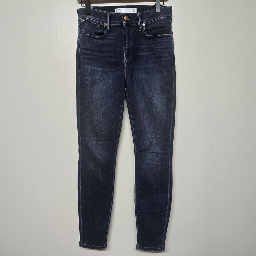AYR The Chiller Skinny Jeans Mid Rise Dark Wash Denim Womens Size W 28 L 28